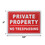 Aspire Private Property No Trespassing Sign, Premium Aluminum, Indoor and Outdoor Use, 7" W x 10" L