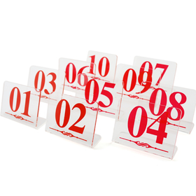 Aspire 10 Pcs Plastic Table Numbers for Restaurant, Numbers Sign, 3.15" x 2.35"