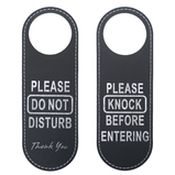 Aspire PU Leather Please Do Not Disturb Please Knock Before Entering Door Hanger Sign for Hotel School Business