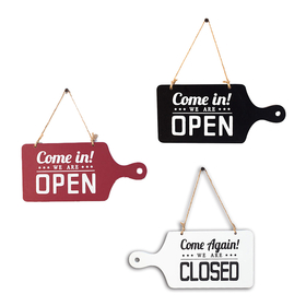 Aspire Wooden Double-Sided Open and Closed Sign, Open Closed Sign with Rope for Business Door