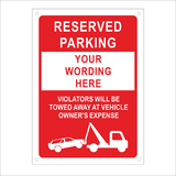 Aspire Custom Rust Free Aluminum Reflective Sign, Reserved Parking Custom Text Unauthorized Vehicles Towed Away (with Tow Symbol)