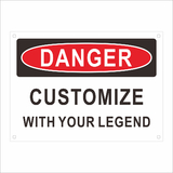 Aspire Customizable Danger Rust Free Aluminum Sign Personalize Add Your Text DIY Metal Sign, Black on White