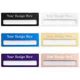 Officeship Customized Stainless Steel Reusable Full Window Name Tag, ID Badge, 2-3/4