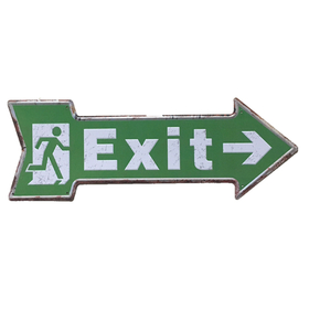 Aspire Metal Tin Sign, Welcome/Open/Exit Arrow Sign, 3-3/10" W x 17-7/10" L