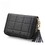 Opromo Square Grid RFID Blocking Credit Card Holder Accordion Design Tassel Leather Wallet