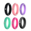 GOGO 6 Pieces Fitness Women's Silicone Wedding Band with Rhinestone, Singles Silicone Bands - 5 mm Wide