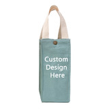 Muka Custom Printed Bottle Bag, Personalized Large Capacity Canvas Water Bottle Carrier Bag for Outdoor Use
