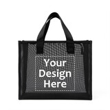 Muka Customized Storage Bag Mesh Cosmetic Bag, Black Makeup Bag Toiletry Bag Add with Logo