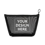 Muka Customized Cosmetic Bag, Black Mesh Toiletry Bag Storage Bag Printed with Logo