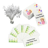 MUKA 100 Pcs Custom Tags for Clothes Printable Gift and Price Tags with Logo Text Images 4.7*2.3
