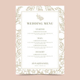 Muka 500PCS Custom Table Wedding Menu Cards Personalized Printed Wedding Menus for Dinner, Food, Drink and Party