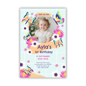 Muka 50 Custom 4" x 8" Baby Shower Invitations Printing, Personalized Invitation Cards for Birthday Christening Brit Milah