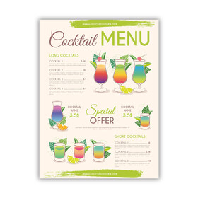 Muka Custom Printed Coffee Menu Cards 6" x 8", Personalized Bar Menus Price List, Customizable Drink Menu Template