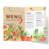 Muka Custom Restaurant Bifold Menu Cards 8.5