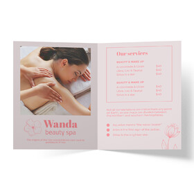 Muka Custom Salon Bifold Menu Cards 11" x 17", Personalized Printed Menu Price List for Beauty, SPA, Hair and Nail Salon