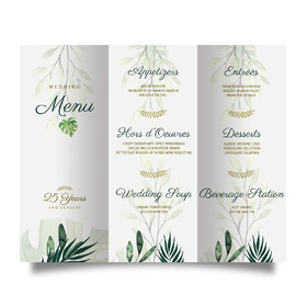 Muka Custom Wedding Trifold Menu Cards 13.5" x 11", Personalized Printed Party Menus Price List for Dinner, Drink, Food