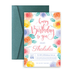 Muka Custom 5"x7" Invitations, 50 Cards with Envelopes, Personalized Double-sided Printed Birthday Invitations