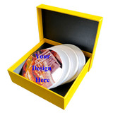 4 Pcs Muka Custom Sublimation Ceramic Coasters for Drink, with Gift Box, Home Decor for Housewarming, Bars, Restaurants