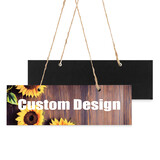 Muka 2PCS Custom Sublimation Pastoral Style Rectangle Signs, Retro Lanyard Door Listing, Hanging Door Sign Wall Decor
