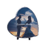 Muka Custom Photo Slate Personalized Picture Stone Frame Heart Shape 5.5x5.5in