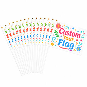 Muka 10 Pack Custom Flags, 8 x 12 Inch & 12 x 18 Inch Personalized Polyester Flags with Your Logo, Text or Design