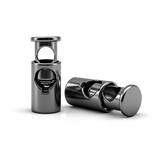 TOPTIE 2 Pcs Zinc Alloy Toggle Spring Stoppers, Single Hole Cord Shoelace Locks Metal Buttons, Elastic Cord Adjuster