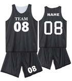 Custom Reversible Basketball Uniform with Name Number Mesh Basketball Jersey and Shorts for Adult - S-2XL