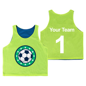 TOPTIE Custom Reversible Soccer Pinnies with Numbers Logo Personalized Sports Vest Pinnies for Soccer Team, Adult & Kids