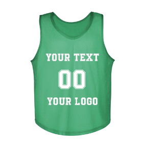 Custom Mesh Training Vests Scrimmage Pinnies Practice Jerseys for Soccer Sport, Adult / Youth
