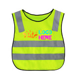 Custom Kid Reflective Running Vest / Event Smocks With Elastic Waistband Heat Transfer Logo