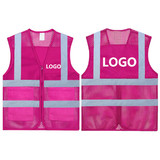 GOGO Custom Unisex Volunteer Vest Safety Reflective Running Cycling Mesh Vest with Pockets