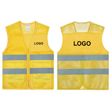 GOGO Custom Unisex 2 Pockets High Visibility Zipper Front Breathable Safety Vest with Reflective Strips