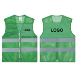 GOGO Custom Kid's Mesh Reflective Vest For Outdoors Sports, Running Safety Vest with Zipper