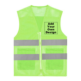 GOGO Custom Kid's Mesh Reflective Vest For Outdoors Sports, Running Safety Vest with Zipper