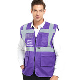 Custom 5 Pockets High Visibility Safety Vest with Reflective Strips, Working Uniform Vest