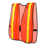 TOPTIE High Visibility Mesh Safety Vest, Volunteer Vests, Event Smocks with Gold Reflective Strips, with Elastic Side Straps for a Comfortable Fit