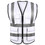 TOPTIE Custom Add Your Logo White Safety Vest with 5 Pockets and High Visibility 2" Reflective Strips