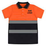 Custom Safety Shirt, Personalized Polo, Reflective High Visibility Short Sleeve Pocket T-Shirt