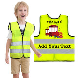 TOPTIE Personalized Trainee Digger Driver Colour Excavator Baby Children Kids Hi Vis Safety Jacket Vest