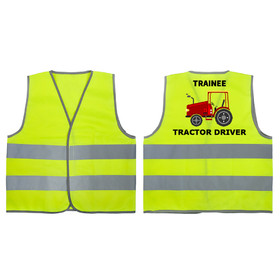 Trainee Tractor Driver Printed High Visibility Kids Safety Vest
