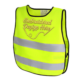 TOPTIE Embroidery Logo Customized Kids Adjustable Reflective Vests, Reinforced High Visibility