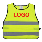 TOPTIE Embroidery Logo Customized Kids Adjustable Reflective Vests for Outdoor Night Activities
