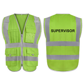GOGO Supervisor Safety Vest, 9 Pockets High Visibility Reflective Vest ...