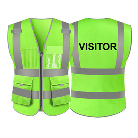 TOPTIE Visitor Safety Vest, 9 Pockets High Visibility Safety Vest With ...