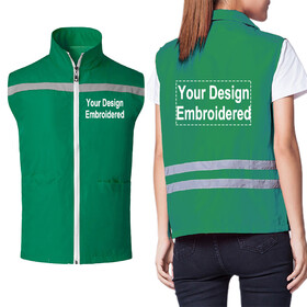 TOPTIE Embroidery Logo Safety Vest, Volunteer Activity Vest, Supermarket Uniform Vests