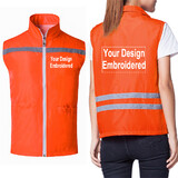 TOPTIE Embroidery Logo Safety Running Cycling Vest, Volunteer Activity Vest, Supermarket Uniform Vests