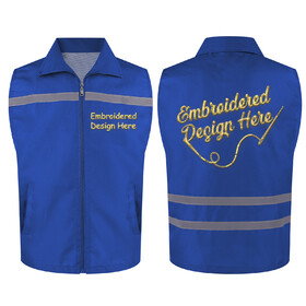 TOPTIE Embroidery Logo Safety Volunteer Supermarket Uniform Vests Custom Printed