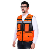TOPTIE Custom Heavy Duty Industrial Safety Vest, Breathable High Visibility Vest with Multi Pockets