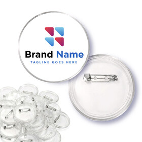 Aspire Personalized 50 PCS Clear Acrylic Button Pins DIY Custom Design Buttons Round Personalized Photo Buttons