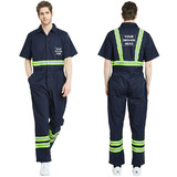 TOPTIE Customize Your Coverall Enhanced Visibility Striped Short-Sleeve Coverall, Regular Size